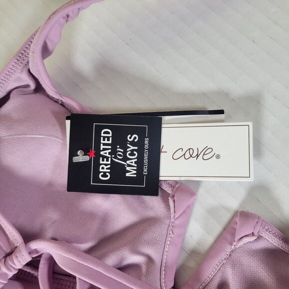 Salt & Cove Women Two Piece Lilac & Black Tankini Swimsuit Set Size S - Picture 3 of 14